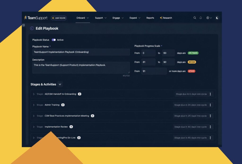edit onboarding playbook screen